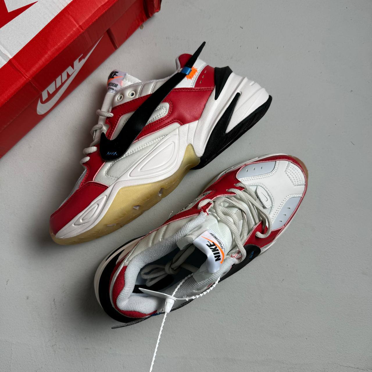 Кроссовки Off White x Nike M2K Tekno Red White Black