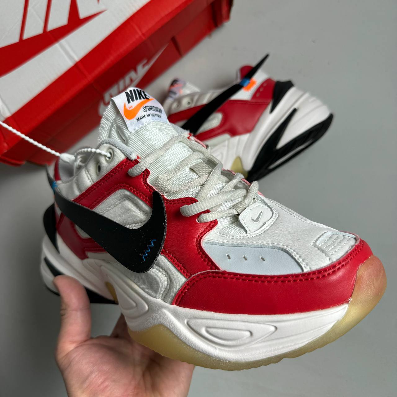 Кроссовки Off White x Nike M2K Tekno Red White Black