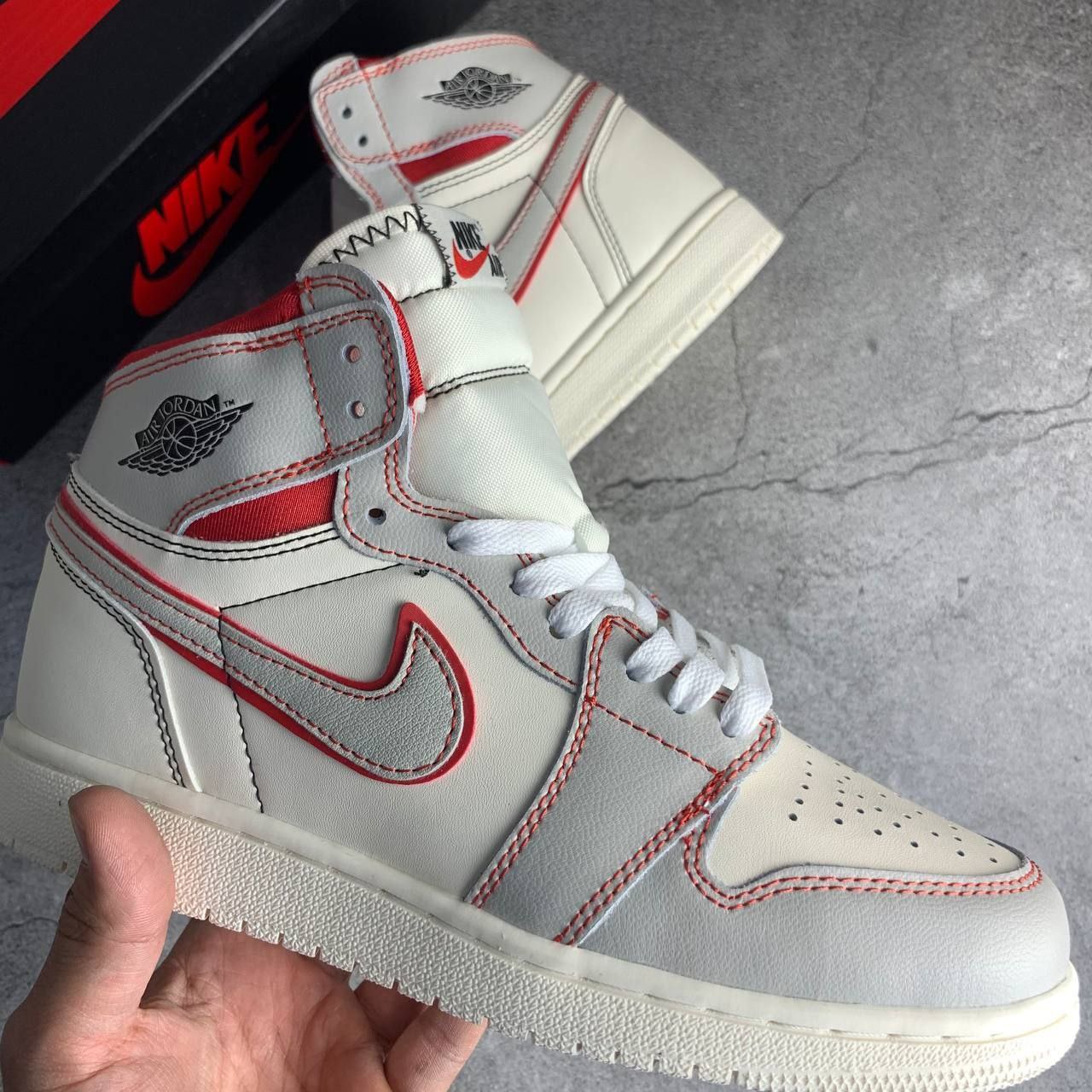 Кроссовки Nike Air Jordan 1 High OG Phantom Gym Red