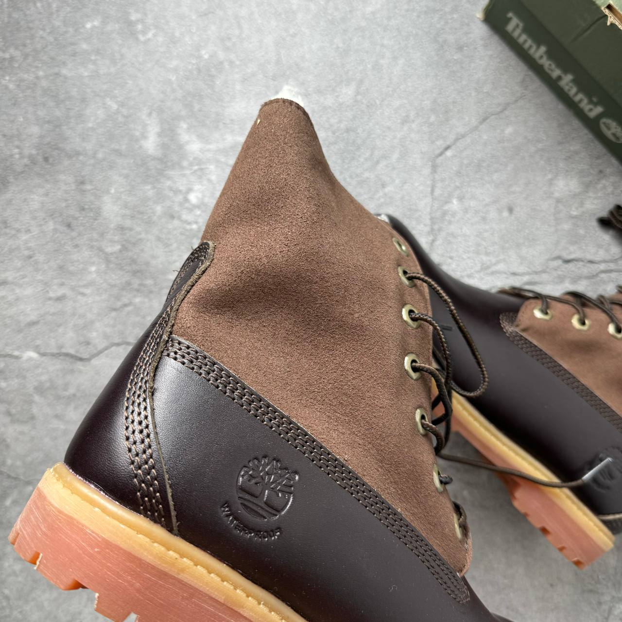 Ботинки Timberland Teddy Fleece Coffee Dark Brown с мехом