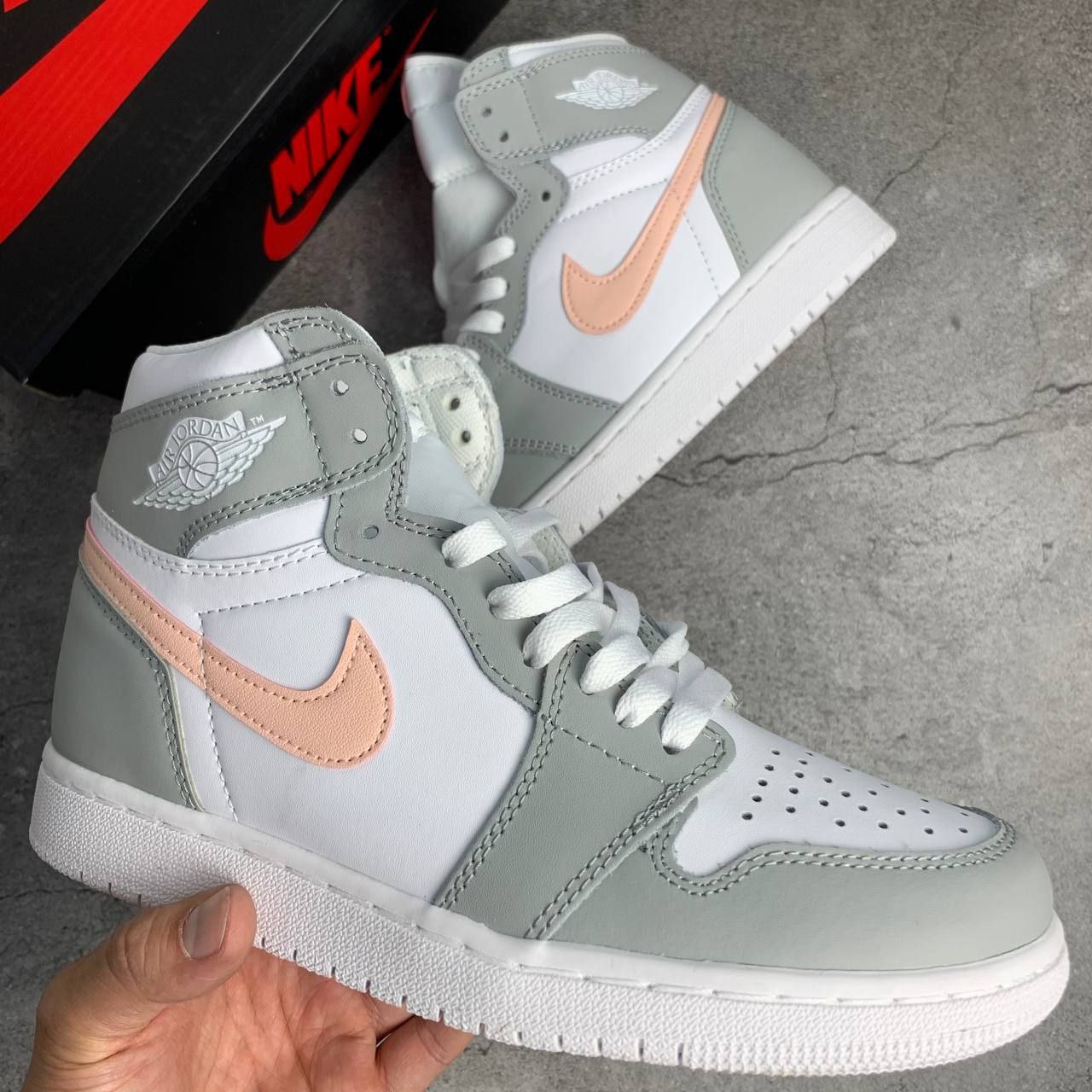 Nike Air Jordan 1 Retro High Light Grey Shell Pink Air Jordan 1 High