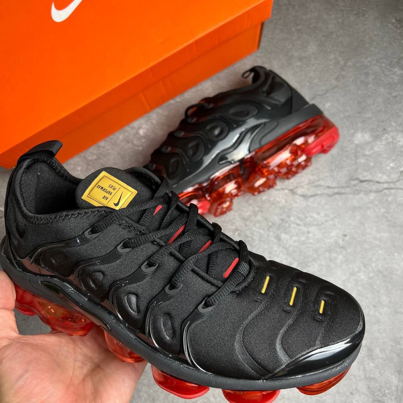 Nike Air Vapormax Plus With Red and Orange Accents Air Max