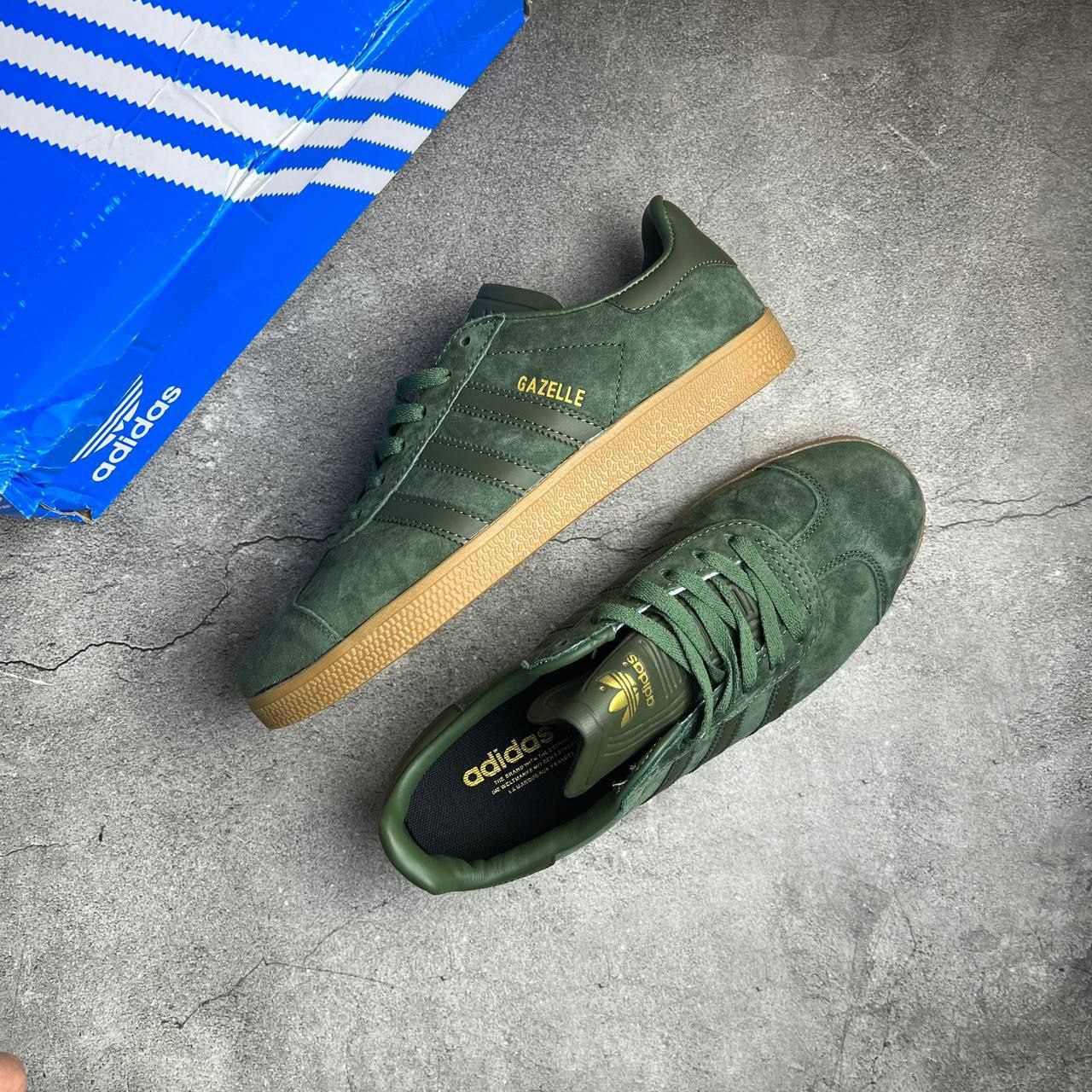 Adidas Gazelle Olive Cargo Green Gum