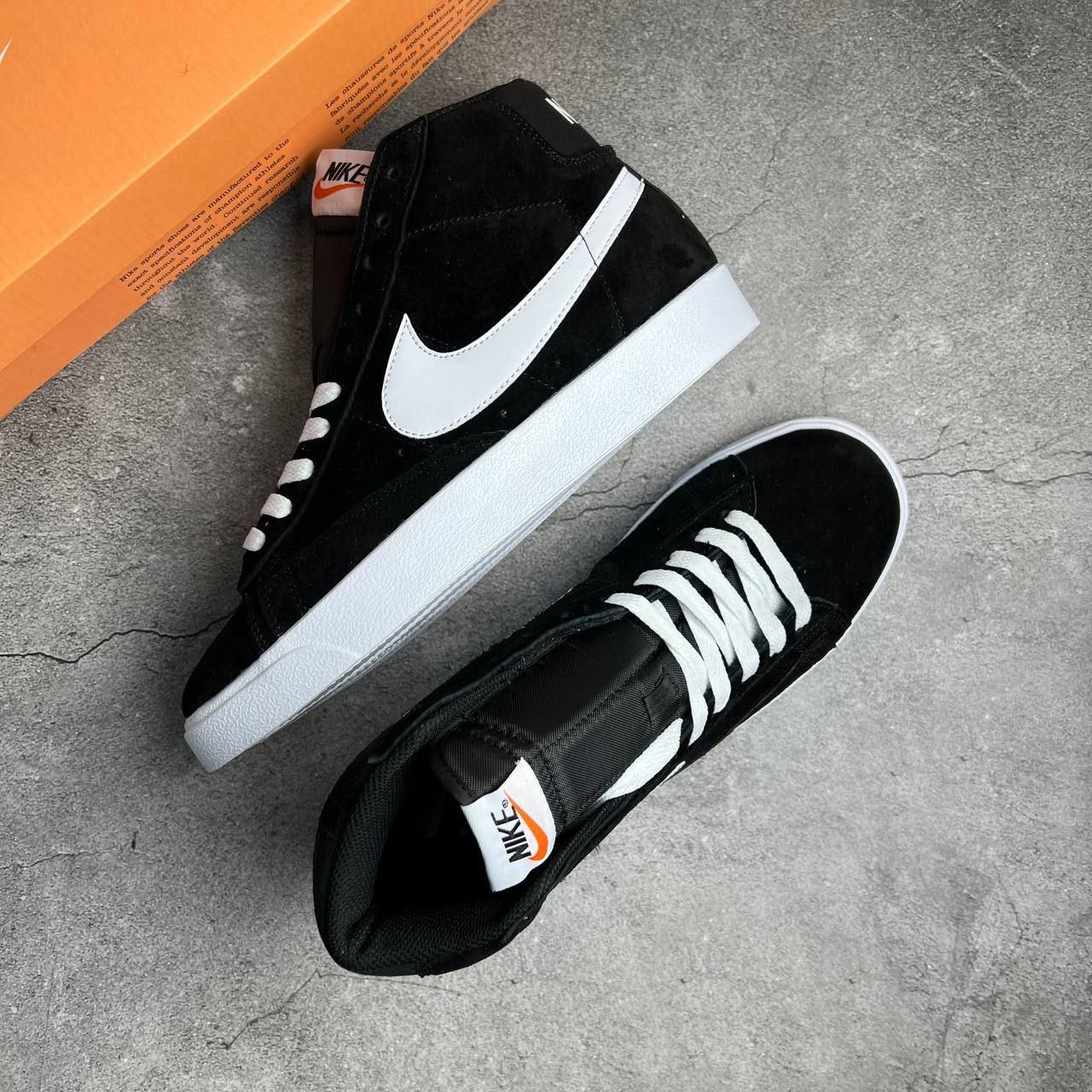 Nike blazer mid black white online