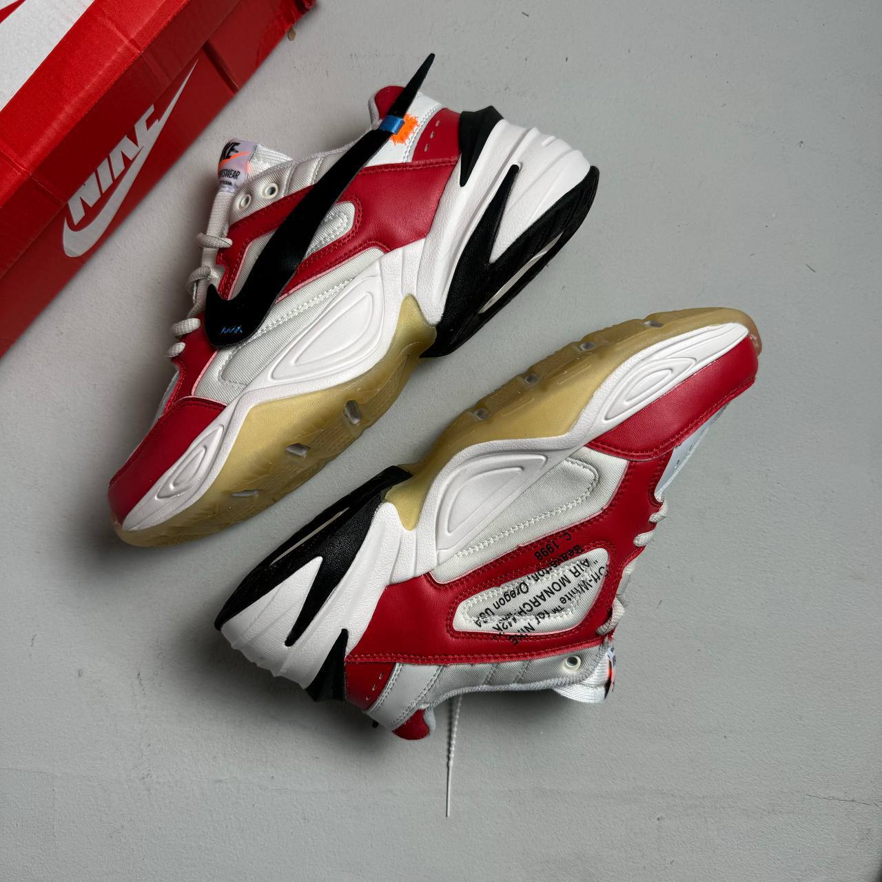 Кроссовки Off White x Nike M2K Tekno Red White Black