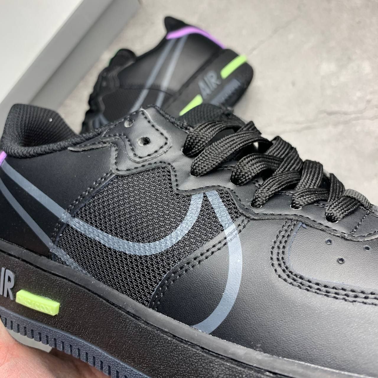 Nike Air Force 1 React Anthracite Violet Star Barely Volt Air Force