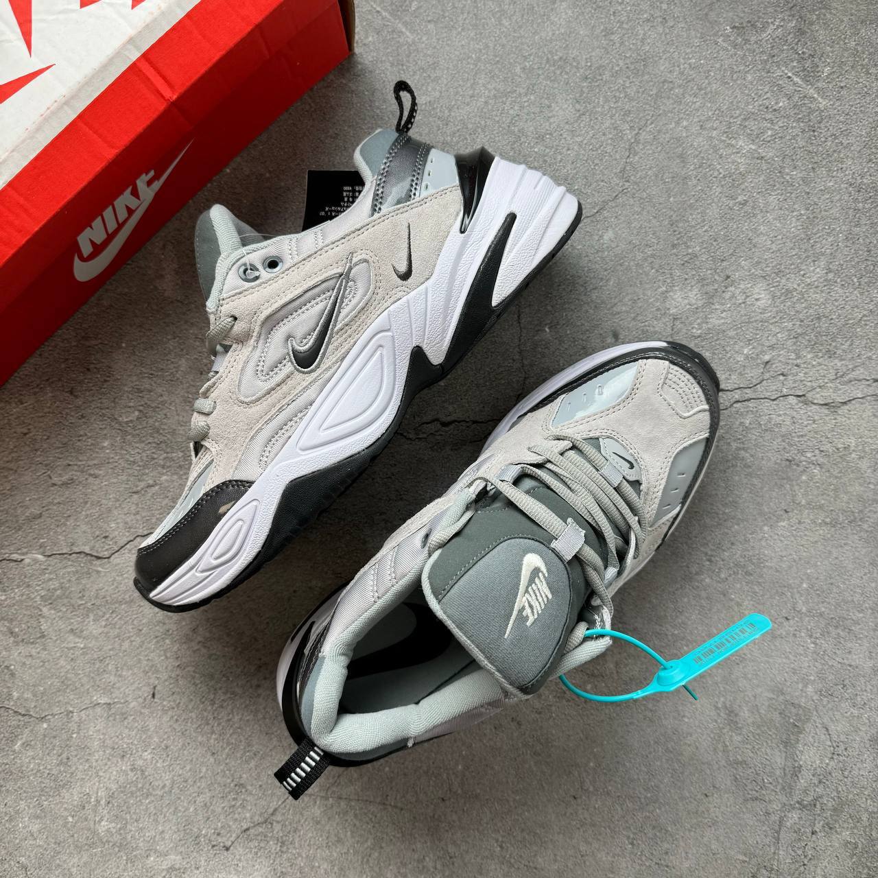 Кроссовки Nike M2K Tekno Atmosphere Grey Black White Кроссовки Nike M2K Tekno Atmosphere Grey Black White