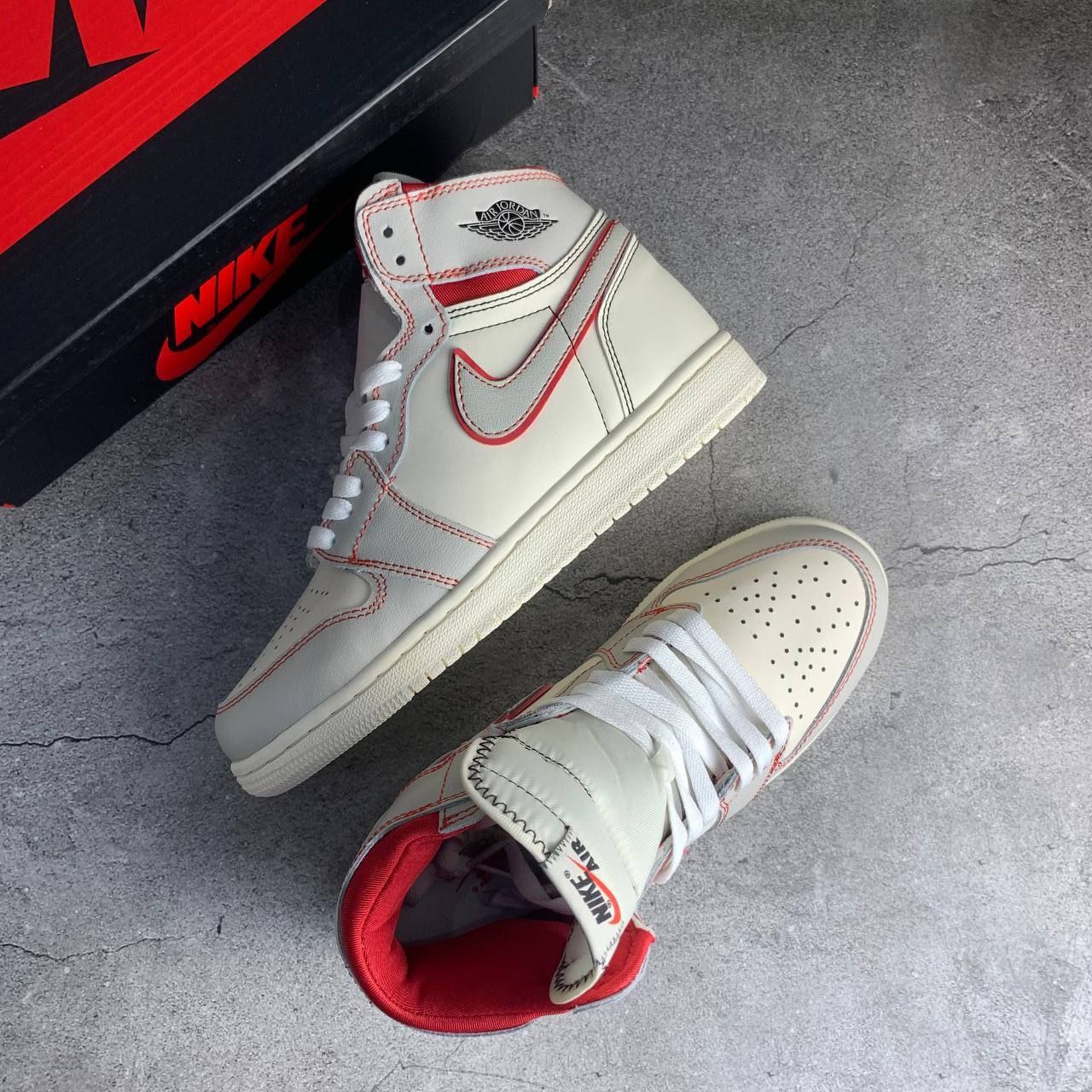 Кроссовки Nike Air Jordan 1 High OG Phantom Gym Red