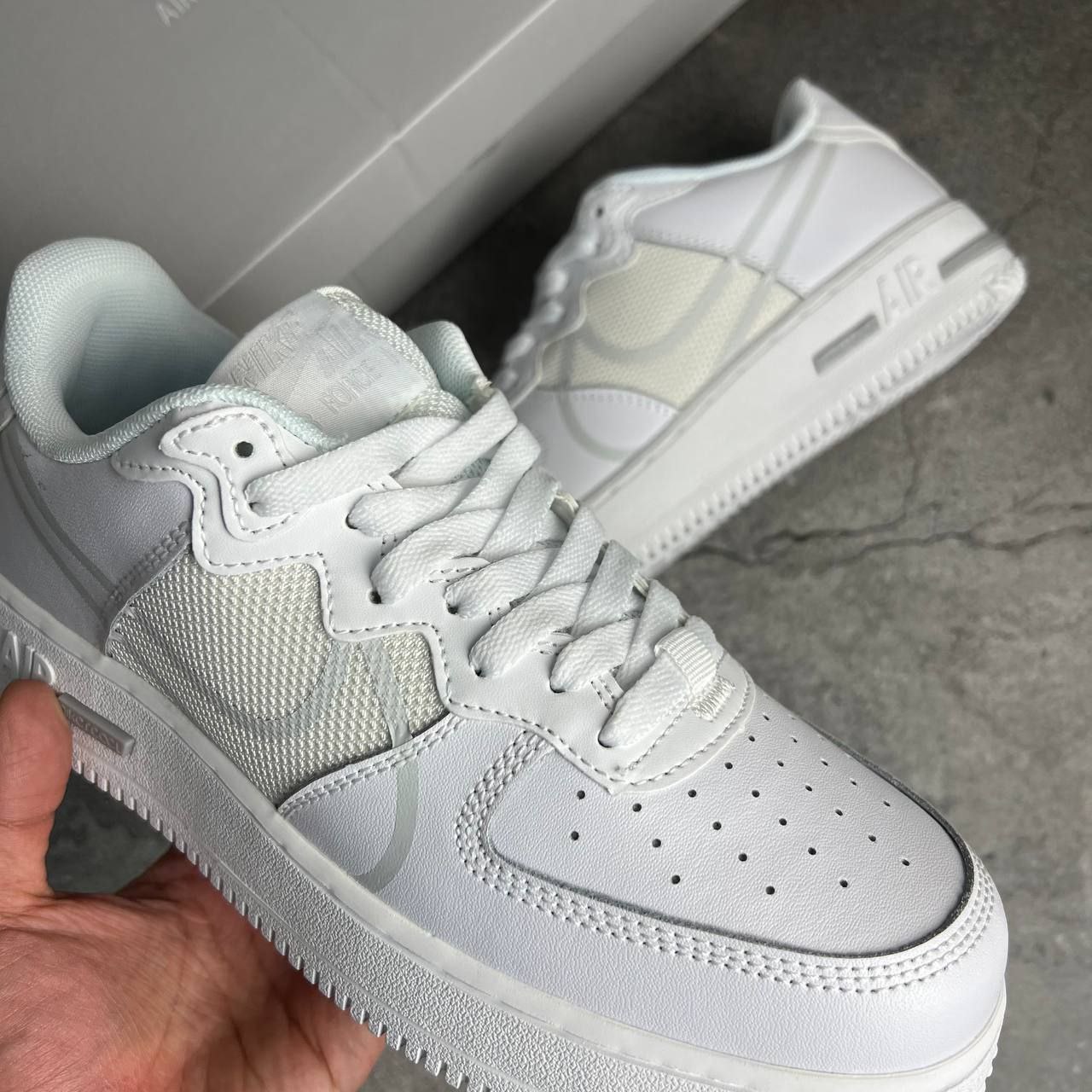 Nike air force 1 react white platinum best sale