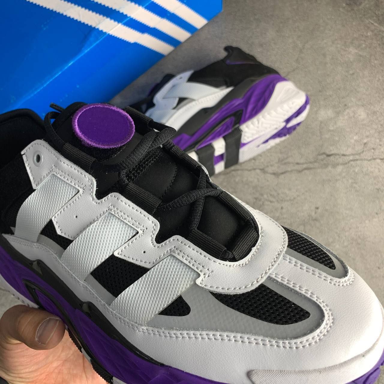 Кроссовки Adidas Niteball Cloud White / Power Purple / Core Black Кроссовки Adidas Niteball Cloud White / Power Purple / Core Black
