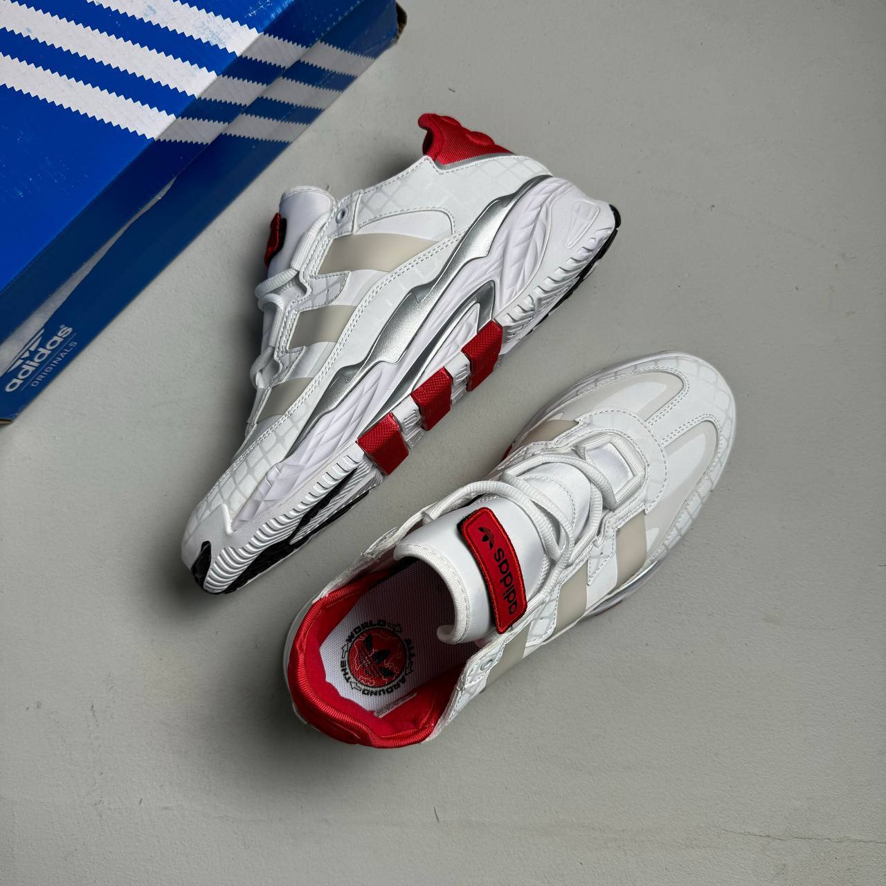 Кроссовки Adidas Niteball White Red