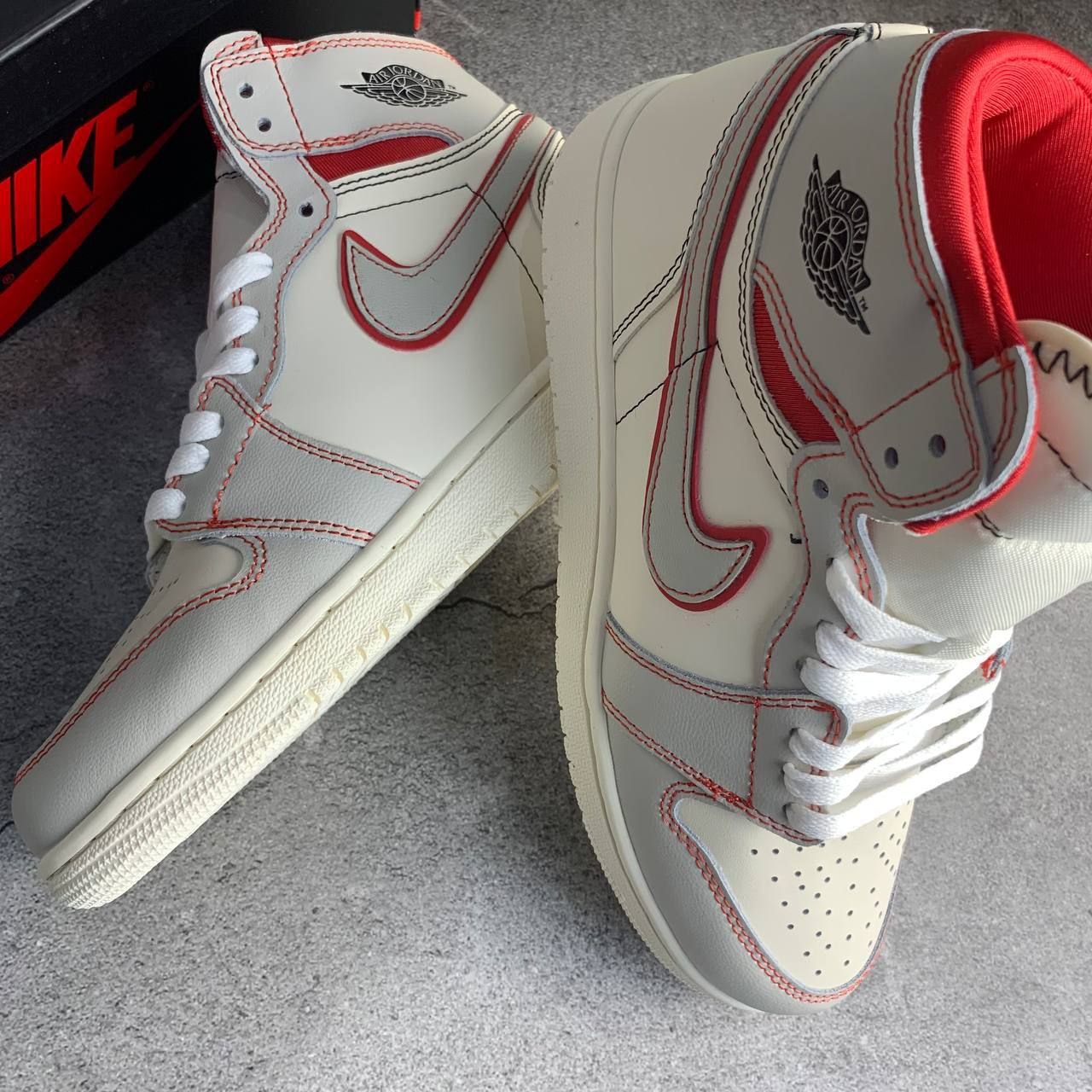 Кроссовки Nike Air Jordan 1 High OG Phantom Gym Red