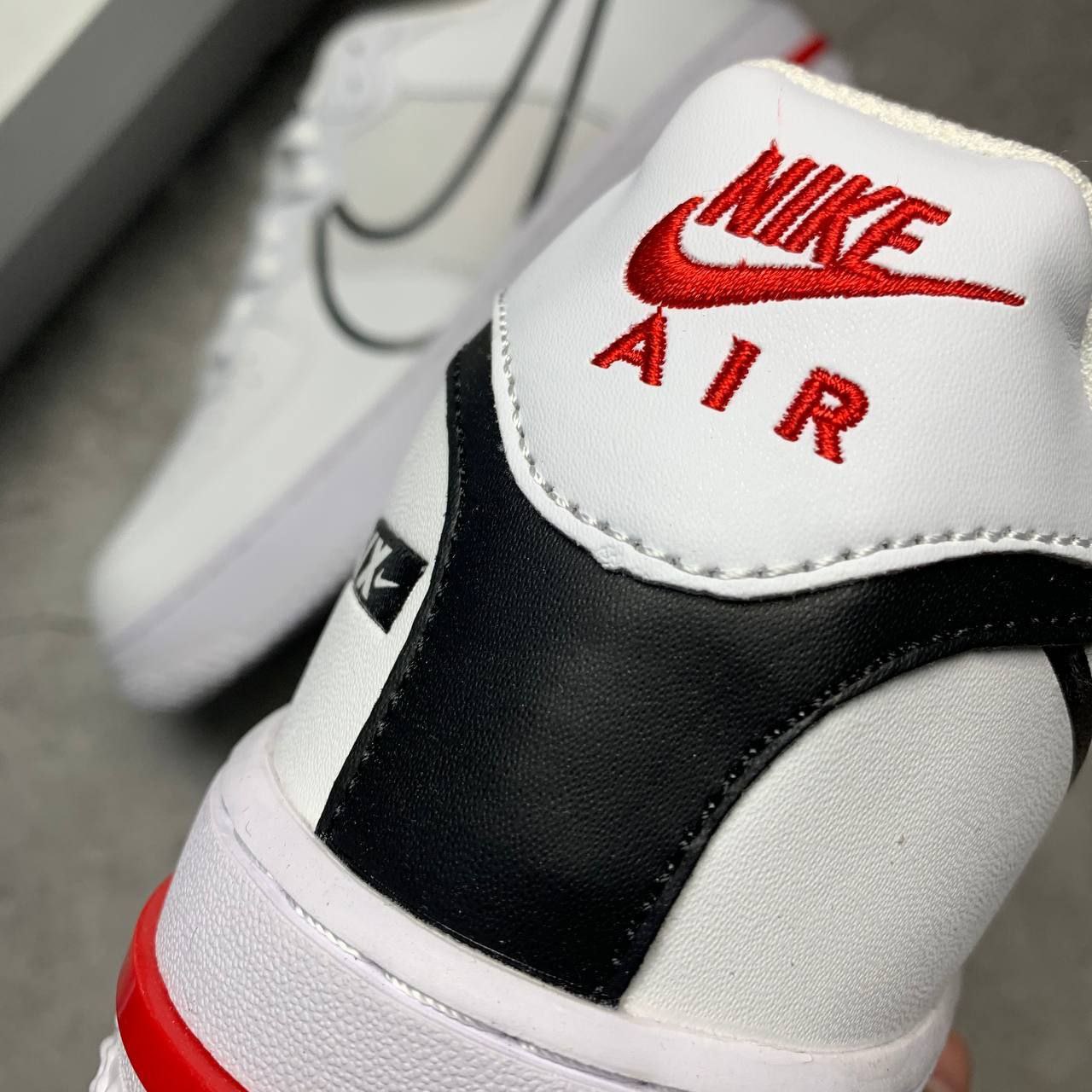 Nike Air Force 1 React White Black University Red