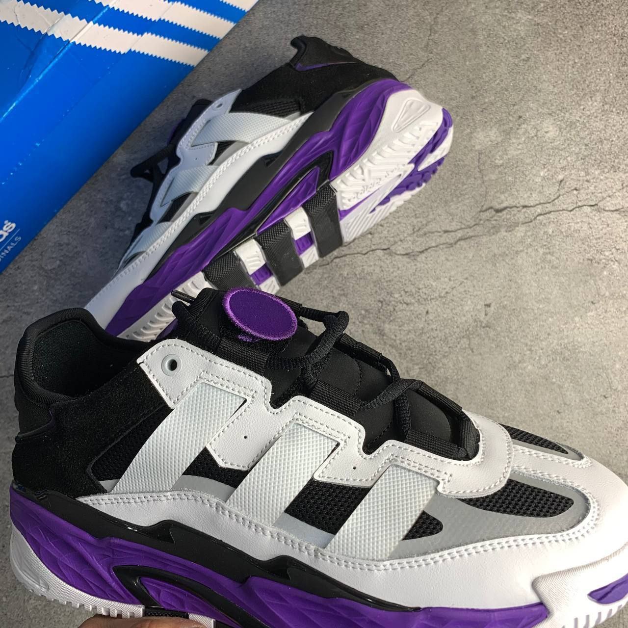 Кроссовки Adidas Niteball Cloud White / Power Purple / Core Black Кроссовки Adidas Niteball Cloud White / Power Purple / Core Black